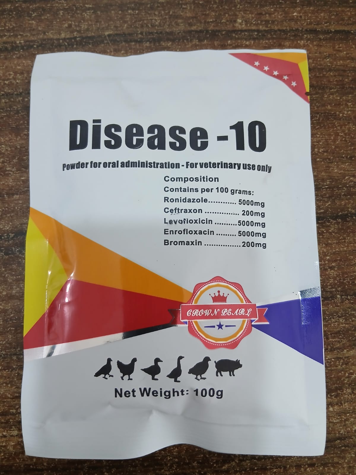 Disease-10 — Pó oral multi-antibiótico
